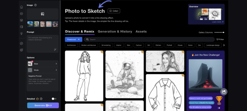 Photo to Sketch - Prome Ai Feautures