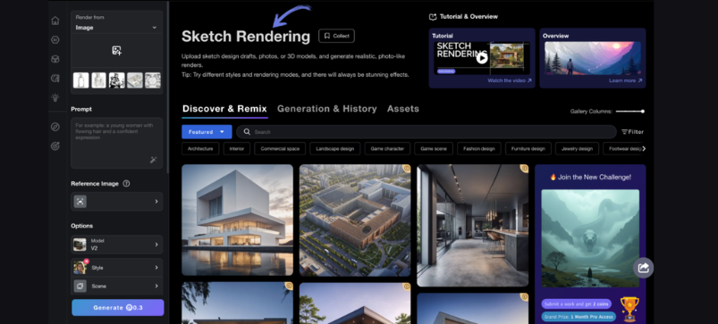 Sketch Rendering- Prome Ai Feautures